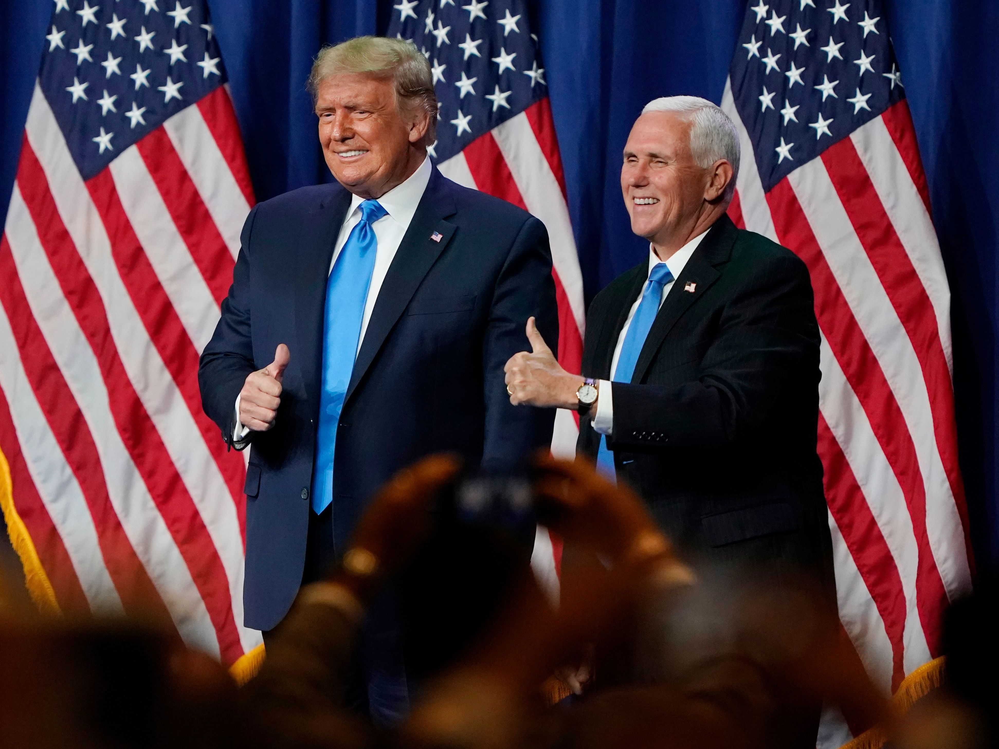 caption: Vice President Mike Pence is seen as a loyal wing man to President Trump at the White House and on the campaign trail. He speaks to the Republican National Convention on Wednesday from Fort McHenry.