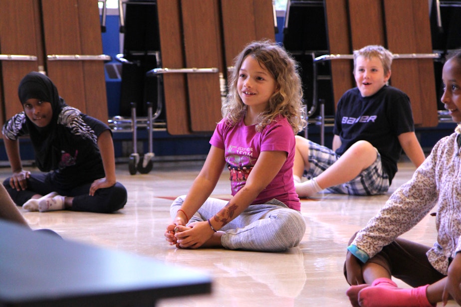 caption: A Seattle third grader auditions for Pacific Northwest Ballet's Dance Chance program.