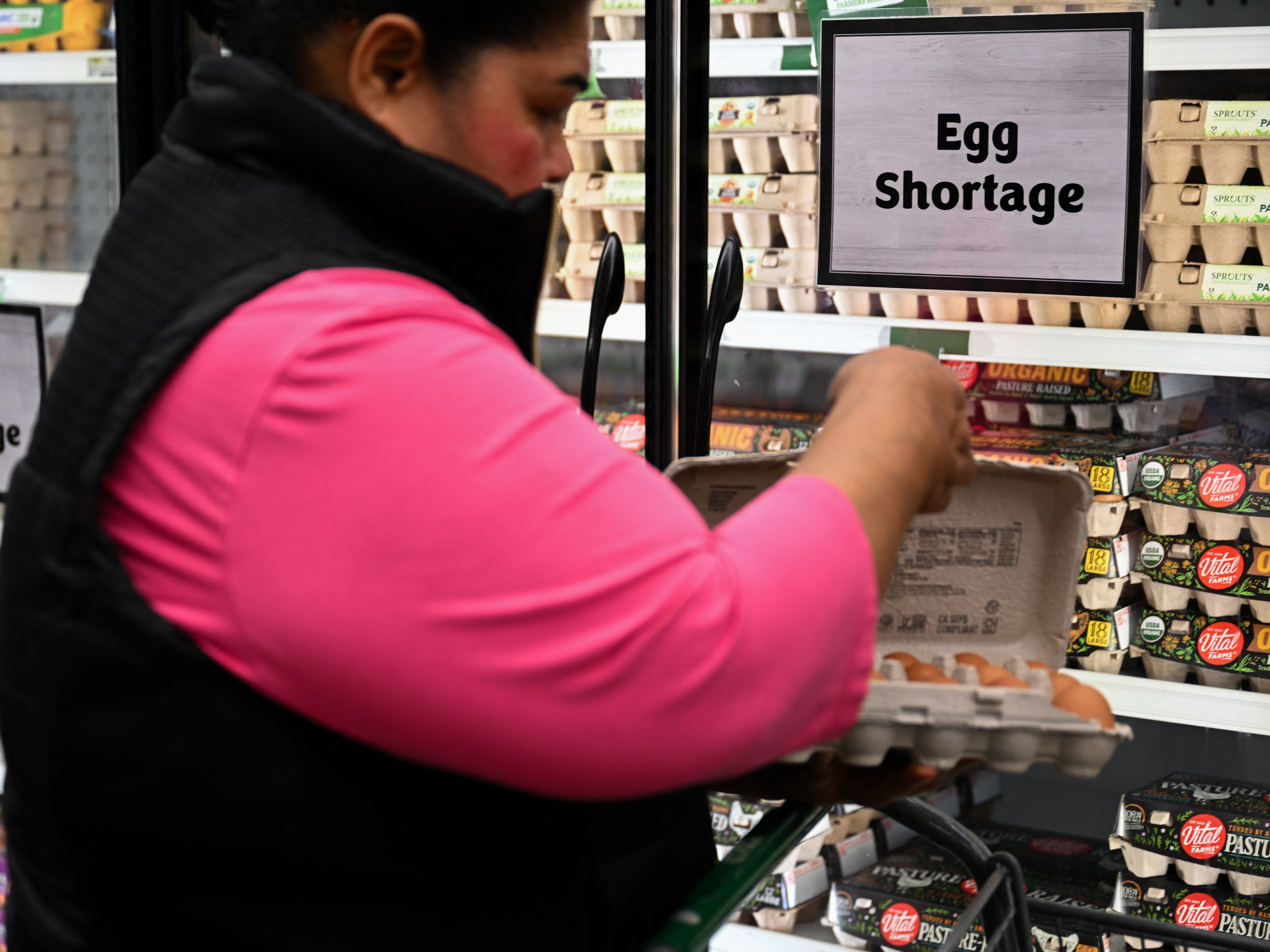 caption: Consumer confidence tumbled in February, as Americans wrestled with stubborn inflation and the looming threat of more import taxes. Egg prices jumped more than 15% last month, as avian flu continued to weigh on the nation's laying hens.