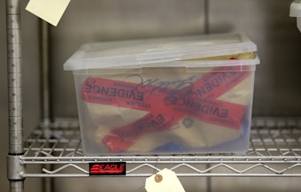 caption: FILE: In this Feb. 27, 2015 photo, evidence is shown in refrigerated storage at Washington State Patrol's crime lab in Seattle. 
