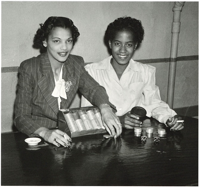 caption: A gambling table at the Black and Tan, around 1944. (To help us ID these women, note the photo number. This is #13.)