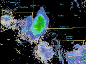 caption: A huge blob that appeared on the National Weather Service's radar wasn't a rain cloud, but a massive swarm of ladybugs over San Bernardino County in Southern California.