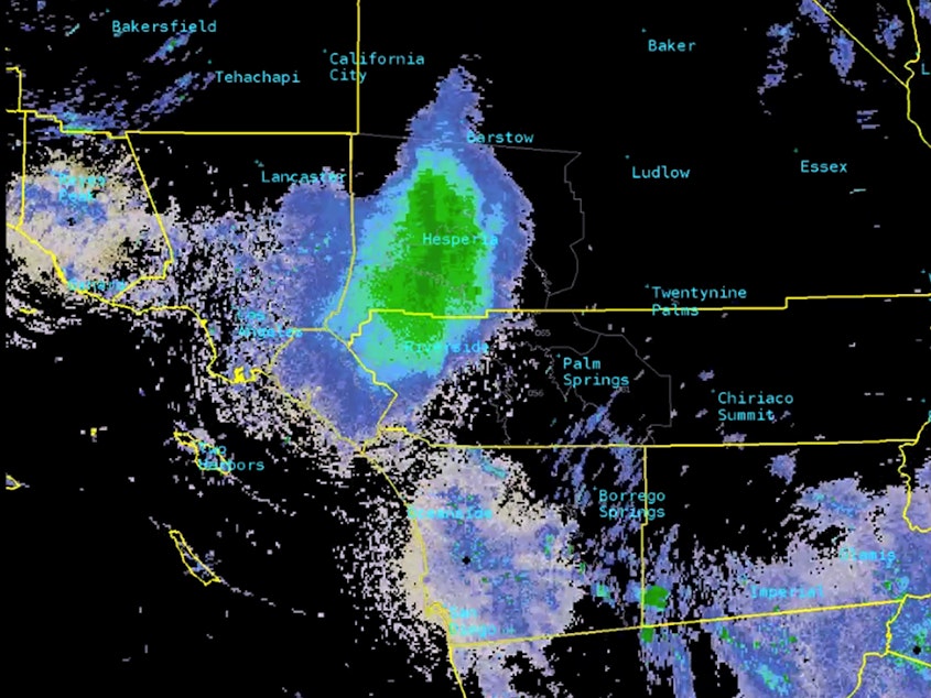 caption: A huge blob that appeared on the National Weather Service's radar wasn't a rain cloud, but a massive swarm of ladybugs over San Bernardino County in Southern California.