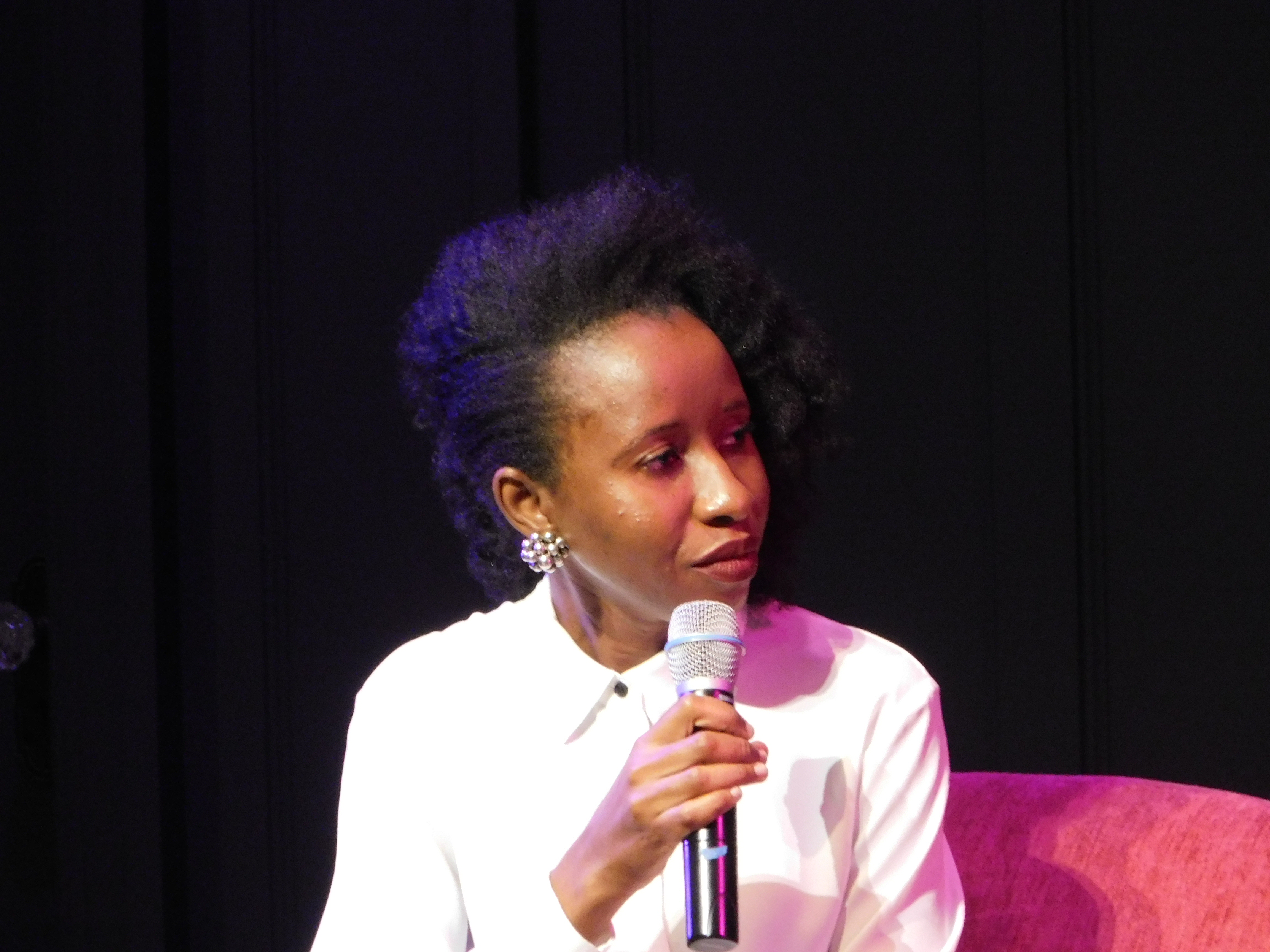 caption: Imbolo Mbue at Town Hall Seattle 