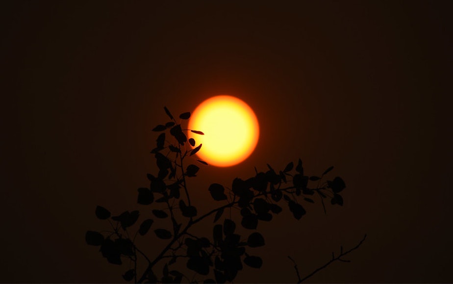 caption: Smoke from Chuweah Creek fire