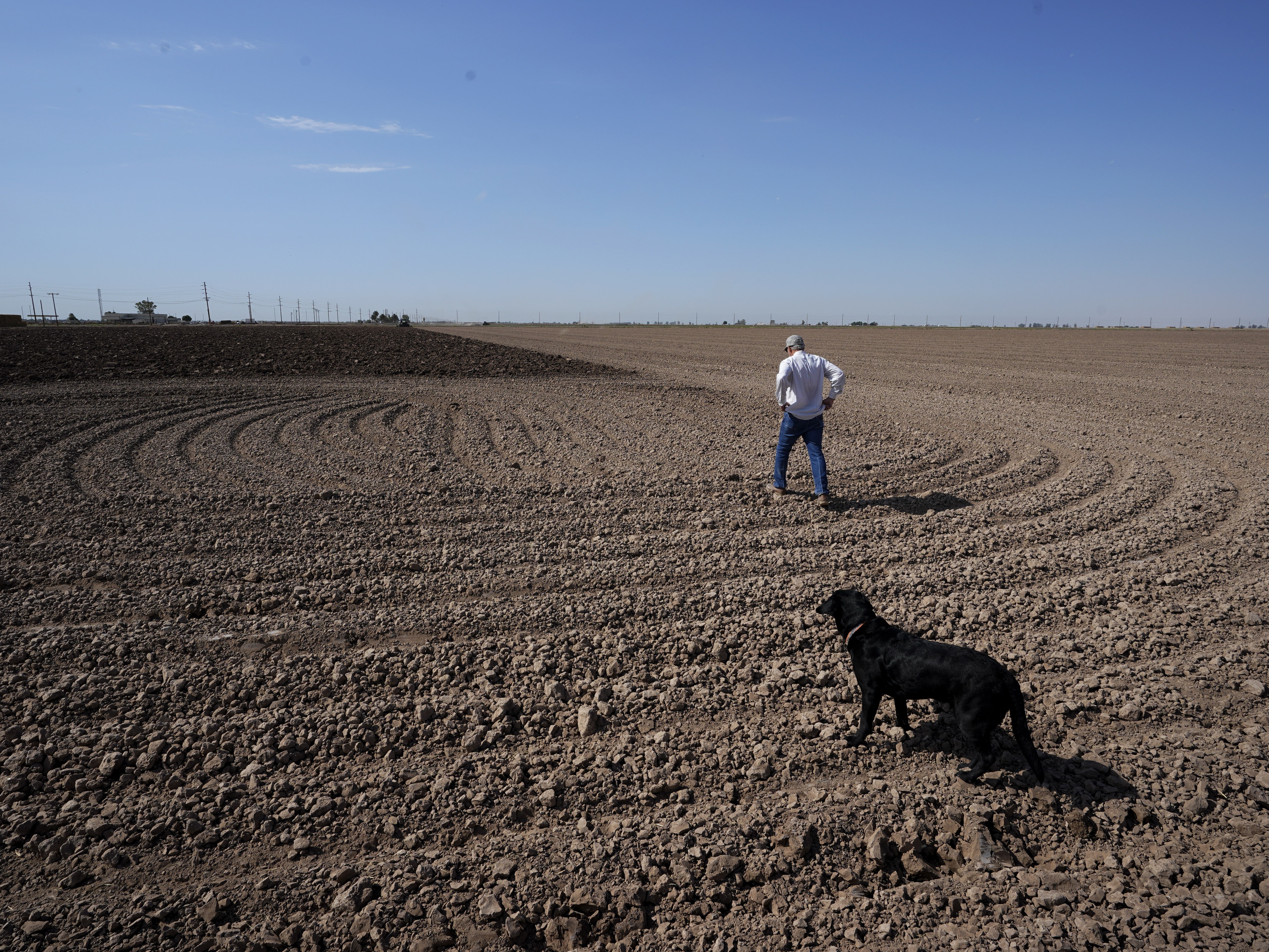 caption: A plowed field near Brawley, Calif. In recent years, drought, climate change and overuse of the Colorado River have led some farmers to fallow their fields. The federal website climate.gov publishes information about drought conditions, among other climate-related topics. The site will stop being updated at the end of the month.