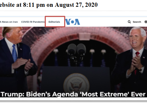 caption: The suit accuses CEO Michael Pack of illegally seeking to influence the Voice of America's news coverage. In one instance, he required a link to administration editorials be placed atop VOA's home page.