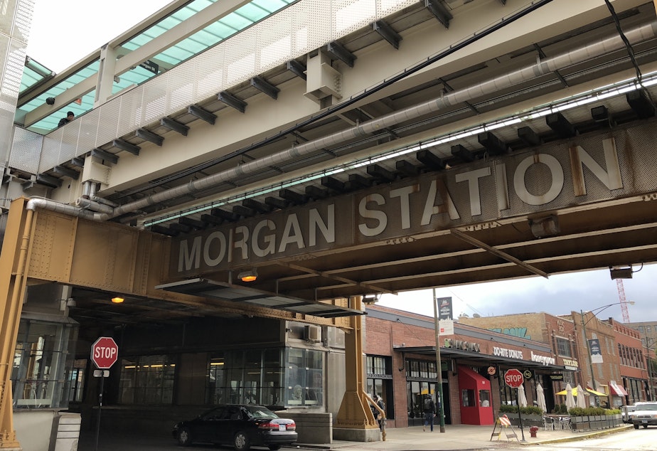 Chicago Transit Authority's new Morgan St. "L" station.