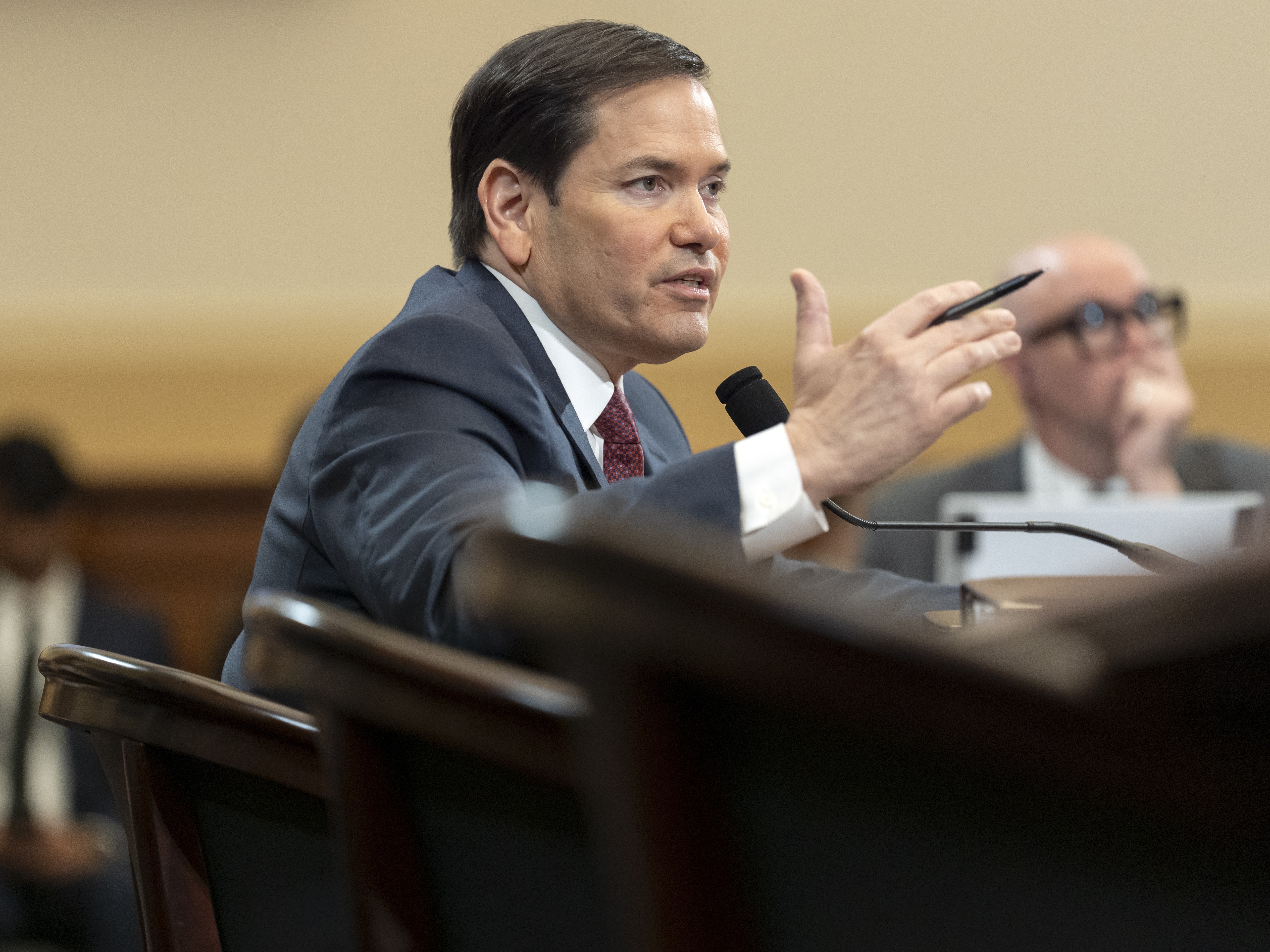 caption: Secretary of State Marco Rubio speaks during a hearing of the House Committee on Foreign Affairs on Capitol Hill, Wednesday, May 21, 2025, in Washington.