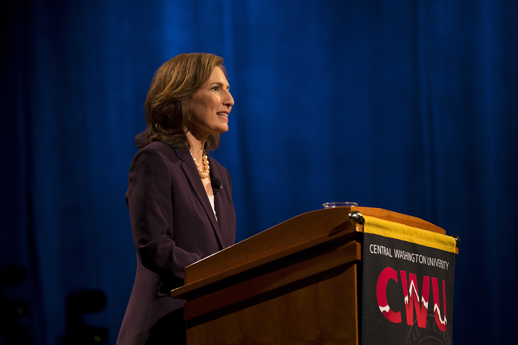 caption: Kim Schrier debates opponent Dino Rossi last fall at Central Washington University's campus in Ellensburg. She won the 8th Congressional District race. 
