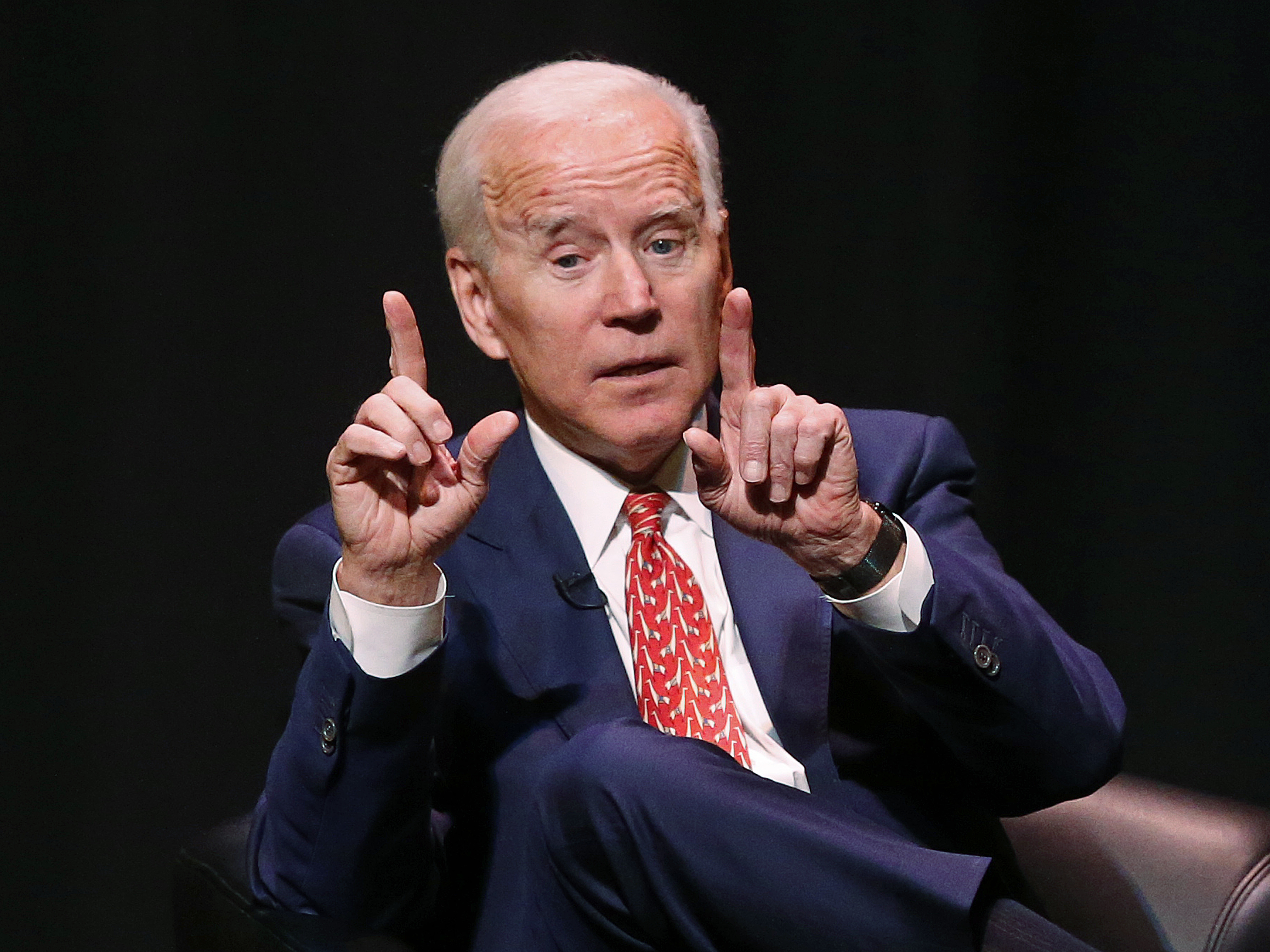 caption: Former Vice President Joe Biden said Tuesday he's "very close" to reaching a decision on whether or not to run for president in 2020, but that his family has given him their blessing if he does.