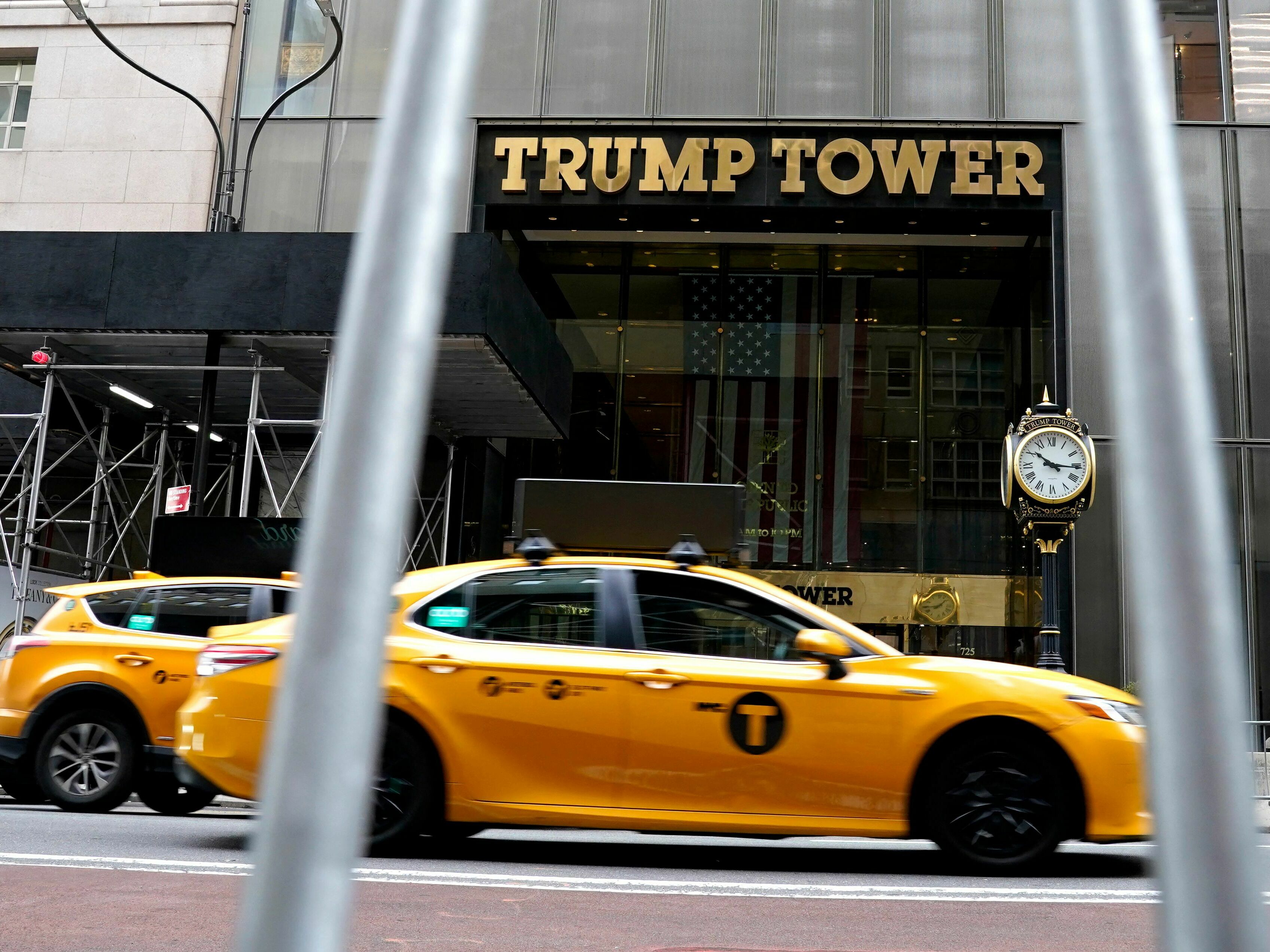 caption: Barriers stand near Trump Tower in New York City on Friday.