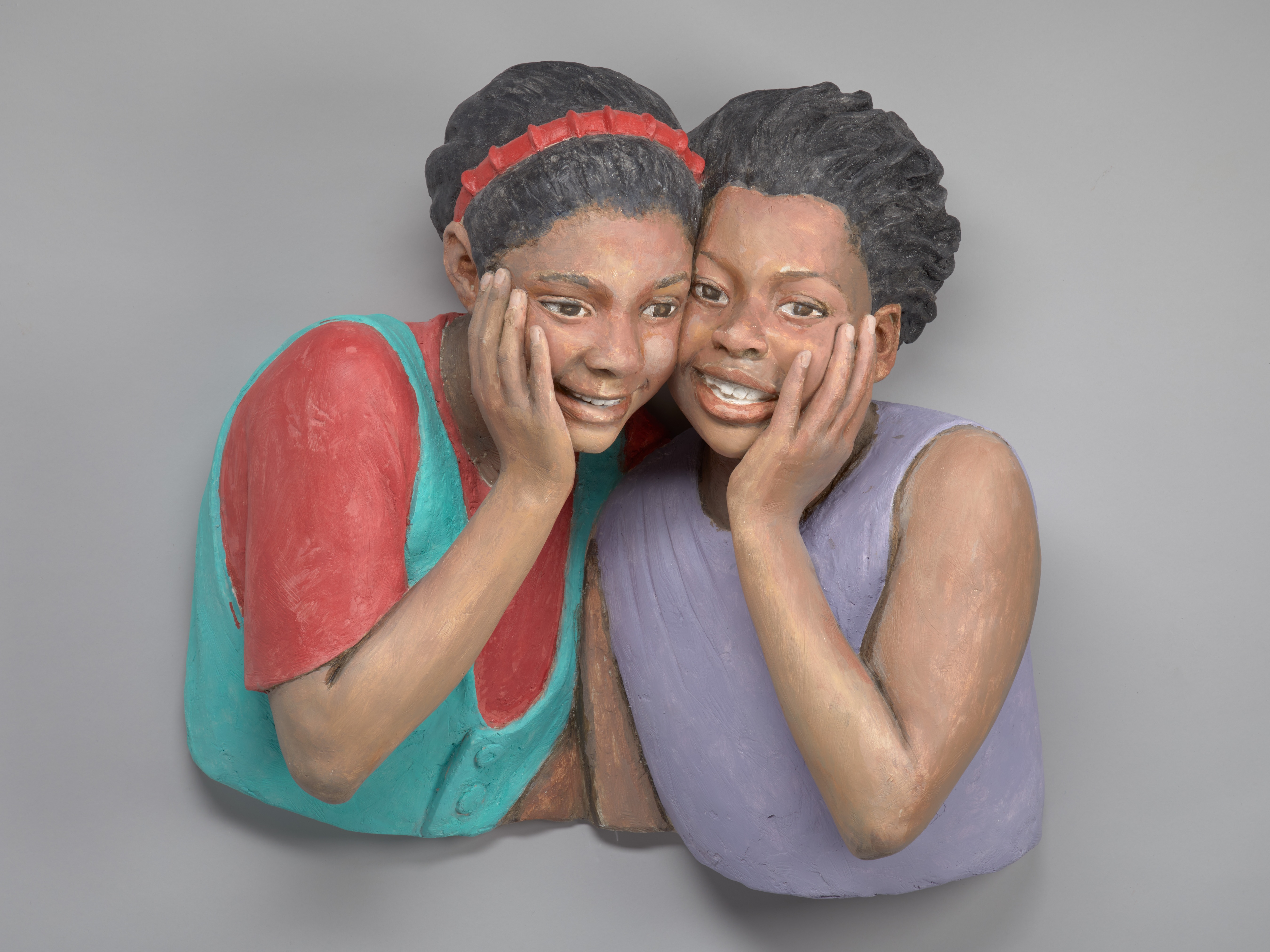 caption: John Ahearn and Rigoberto Torres,<em> Jamese Jefferson and Gloria Bollock</em>, 1992, acrylic on Hydrocal plaster life cast