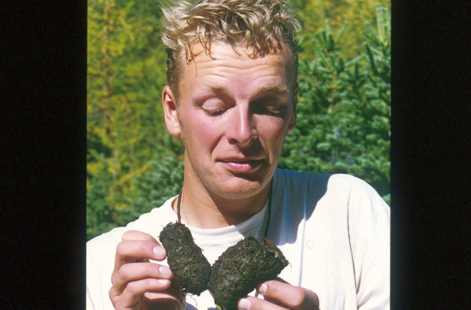 caption: Anyone who knows me will tell you how much I’m fascinated by scat. Here I am about age 21 with a grizzly bear scat. It was only a matter of time before we did an episode of THE WILD dedicated to the stuff. And there’s more to it than meets the eye. 

