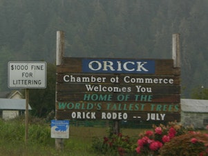 caption: Orick, California, is the gateway to Redwood National and State Parks.