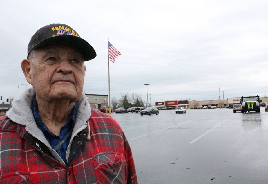caption: Ken Cage, president of the Marysville Historical Society, says important parts of Marysville history were bulldozed to make room for this mall.