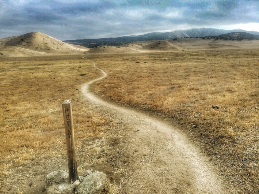 caption: The Pacific Crest Trail through Southern California. 