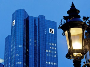 caption: President Trump is suing Deutsche Bank, as well as Capital One, in attempt to block the banks from responding to subpoenas from two House panels seeking personal financial documents related to the president, his family and his company.
