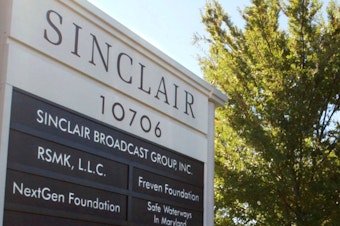 caption: Maryland-based Sinclair Broadcast Group was fined a record $48million, the FCC announced on Wednesday. (AP Photo/Steve Ruark, File)