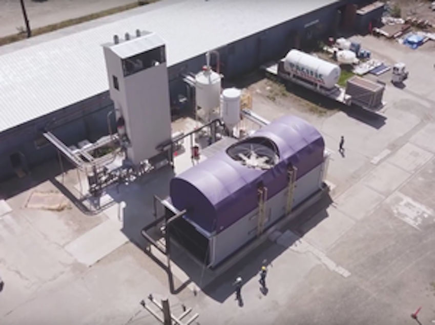 caption: An aerial view of Carbon Engineering's direct air capture pilot plant in Squamish, British Columbia. CREDIT: CARBON ENGINEERING