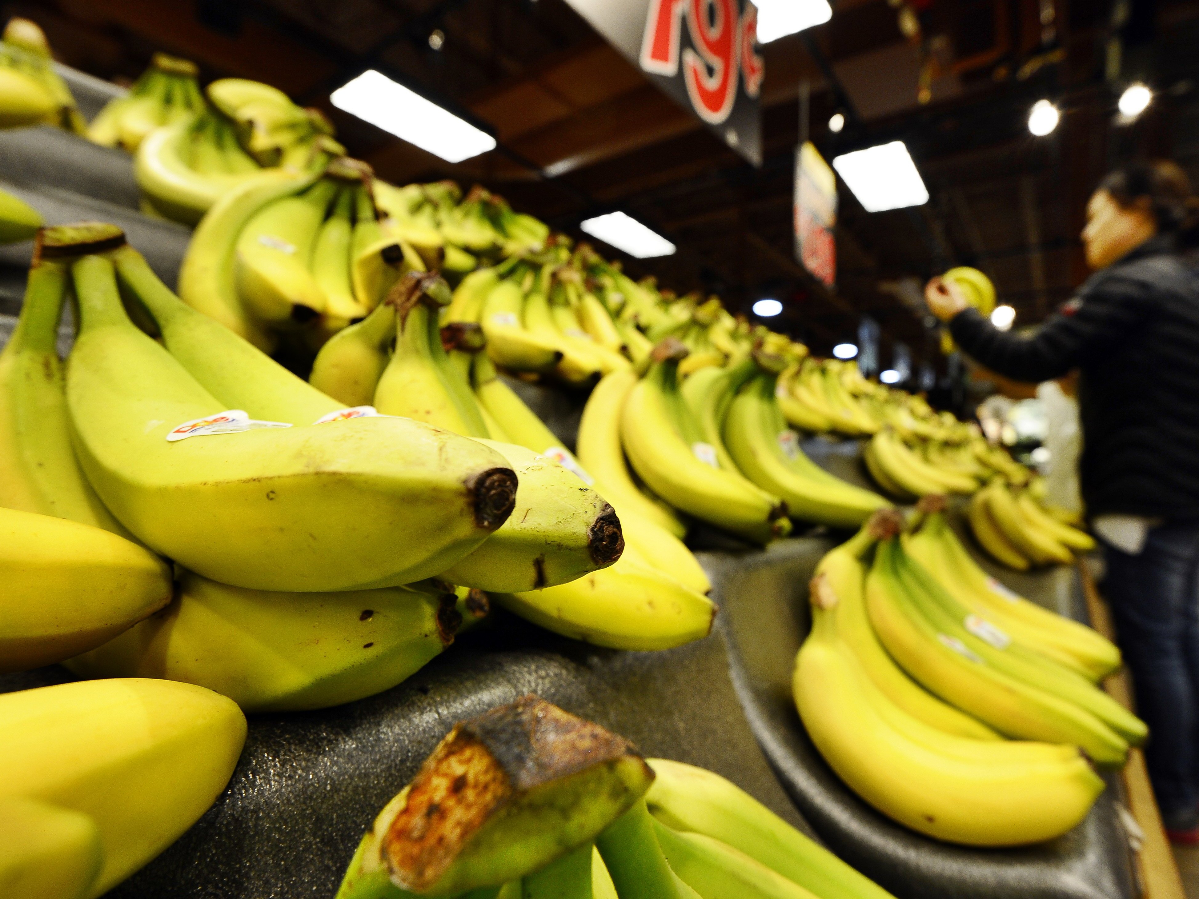 caption: Most bananas imported to the U.S. come through ports affected by the dockworkers' strike. And the fruit's limited shelf life made it hard to stockpile in advance.