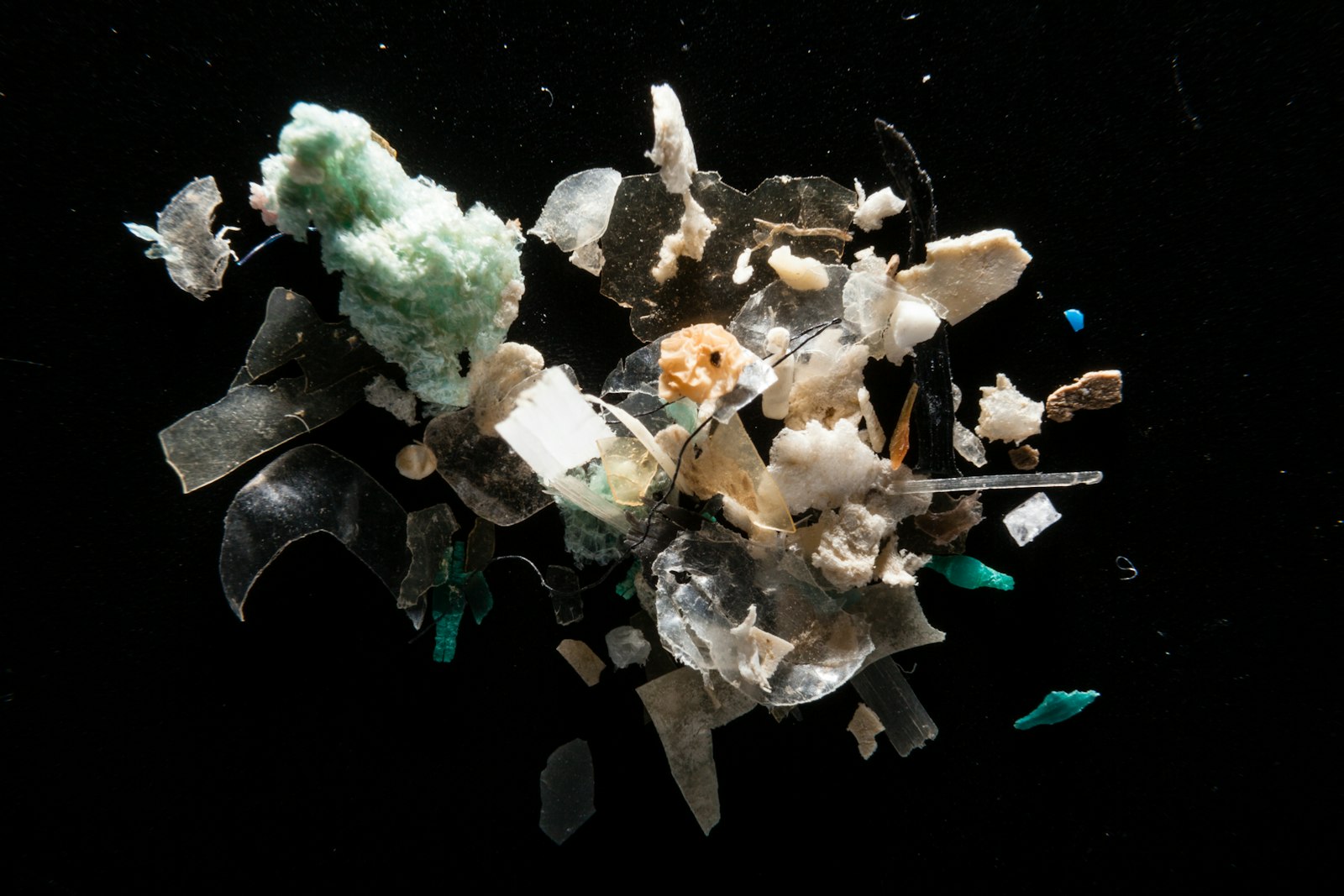 Pieces of microplastics