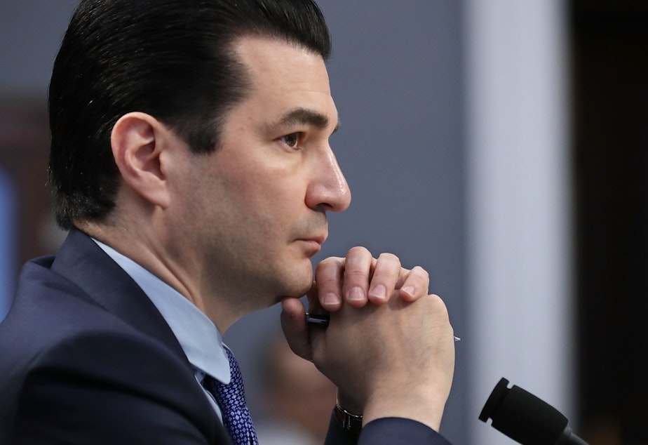 caption: Food and Drug Administration Commissioner Scott Gottlieb, testifying before a House subcommittee in May. There are "very tight restrictions" being placed on the distribution and use of Dsuvia, Gottlieb said Friday in addressing the FDA's approval of the new opioid. But critics of the FDA decision say the drug is unnecessary.