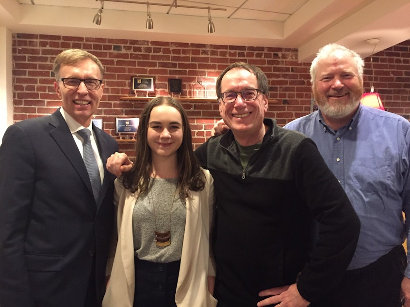 caption: Rob McKenna, Monica Nickelsburg, Ross Reynolds, Mike McGinn