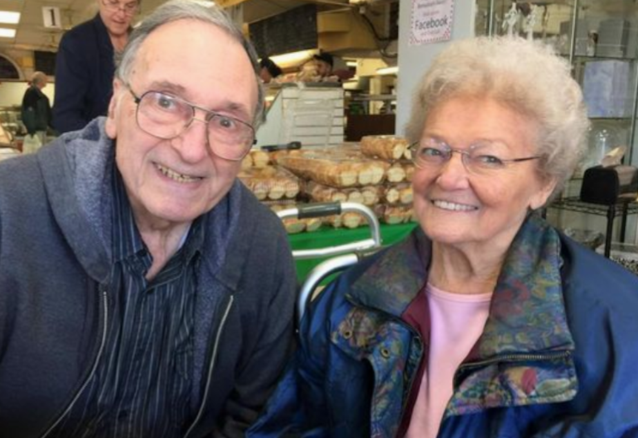 caption: Remo enjoyed visiting with his son-in-law's mother, Rita Heye, at the bakery. It was their daily ritual for 20 years. 