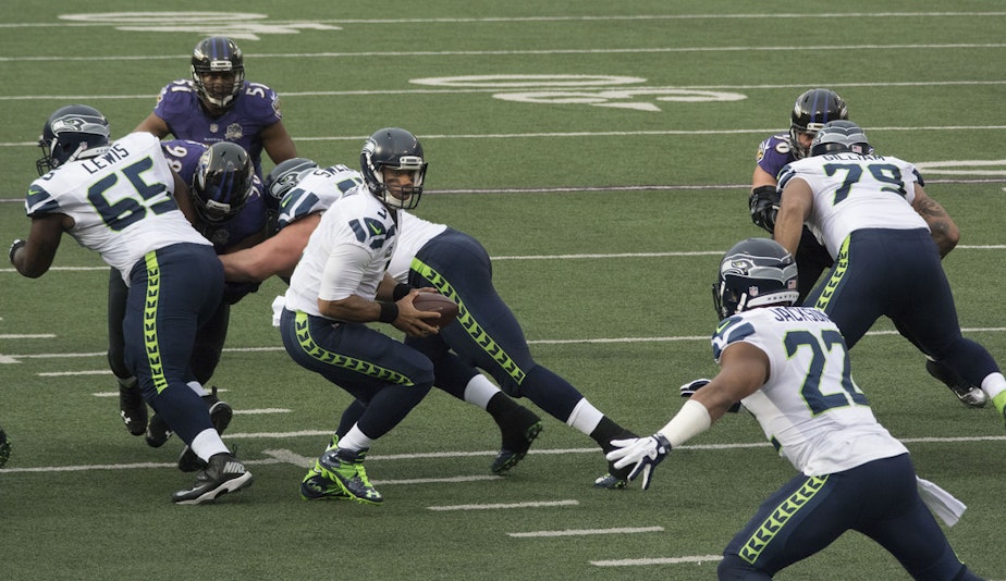caption: Seattle Seahawks play at the Baltimor Ravens on Dec. 13, 2015.
