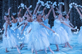 caption: Pacific Northwest Ballet company members in George Balanchine's "The Nutcracker."