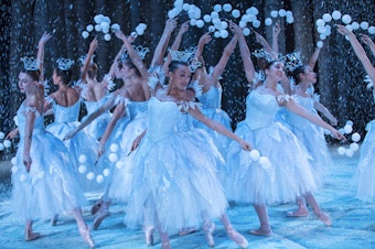 caption: Pacific Northwest Ballet company members in George Balanchine's "The Nutcracker."