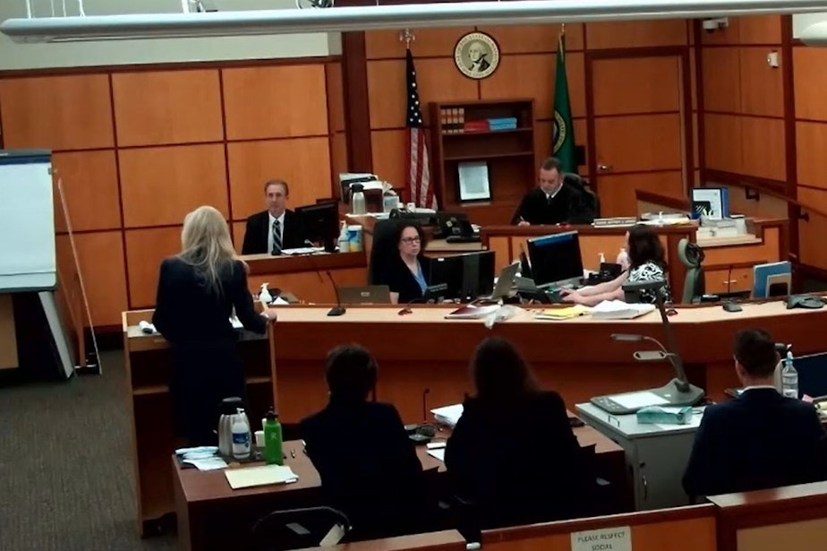 caption: Pierce County Sheriff Ed Troyer testified in his own defense Thursday December 8, 2022.