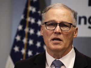caption: Washington state Gov. Jay Inslee, pictured in March, made climate change at the center of his presidential campaign earlier this year.