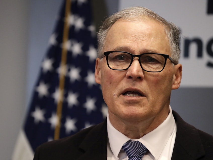 caption: Washington state Gov. Jay Inslee, pictured in March, made climate change at the center of his presidential campaign earlier this year.