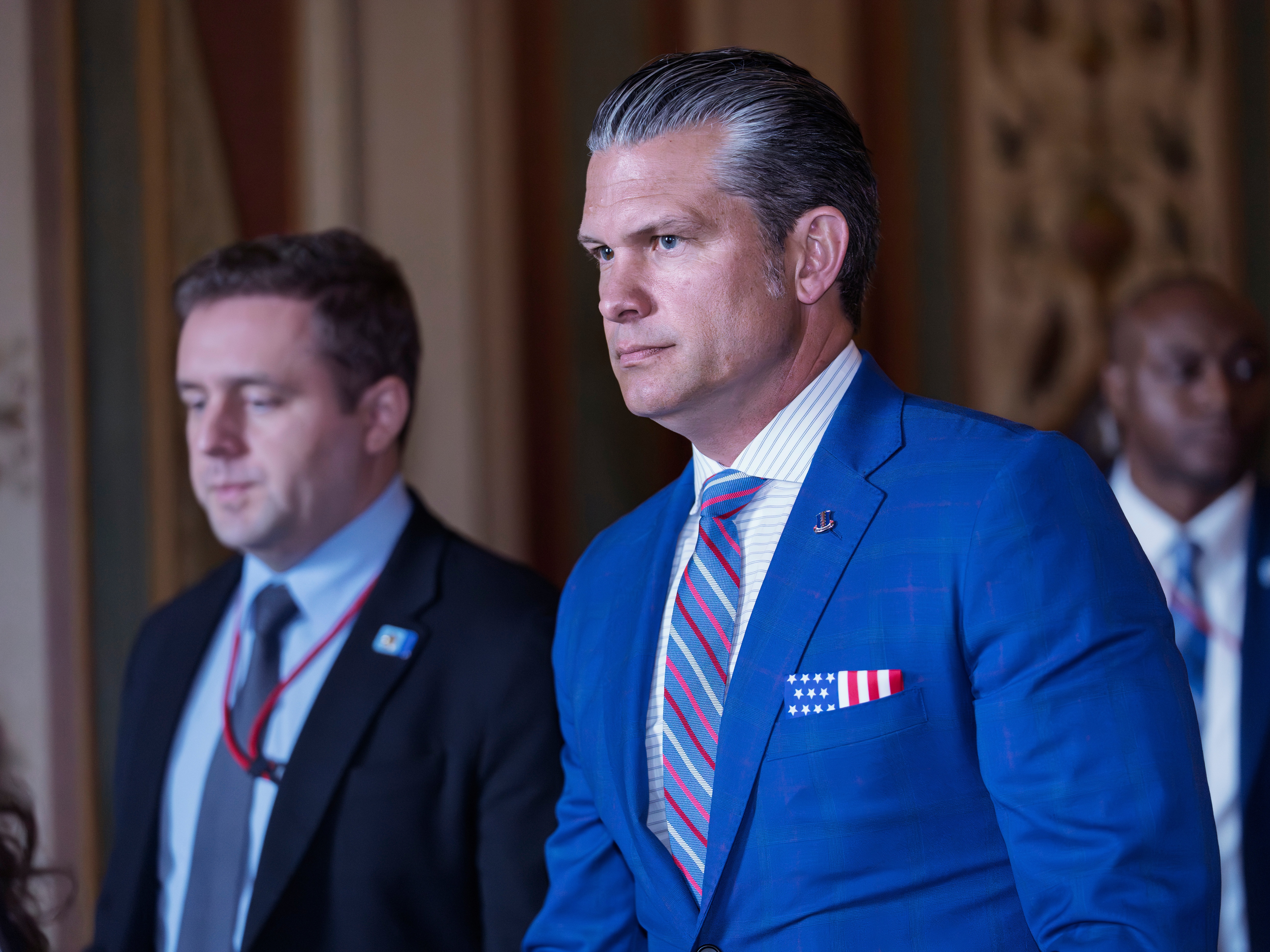 caption: Defense Secretary Pete Hegseth arrives for a classified briefing with senators on the situation in Venezuela, at the Capitol in Washington, Wednesday, Jan. 7, 2026.