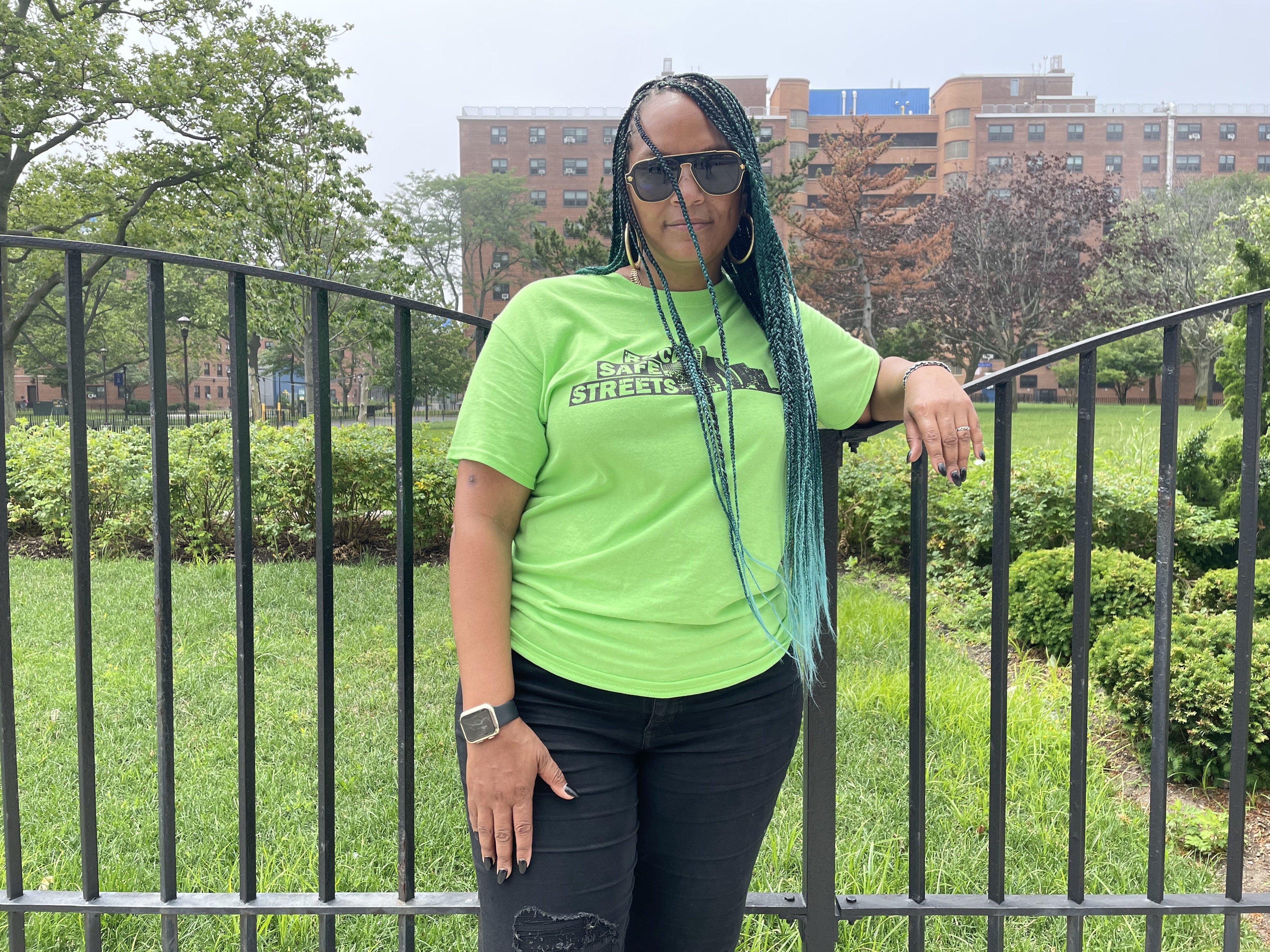 caption: Queen Arroyo grew up in the Red Fern Houses, in Far Rockaway. She now works in violence interruption.