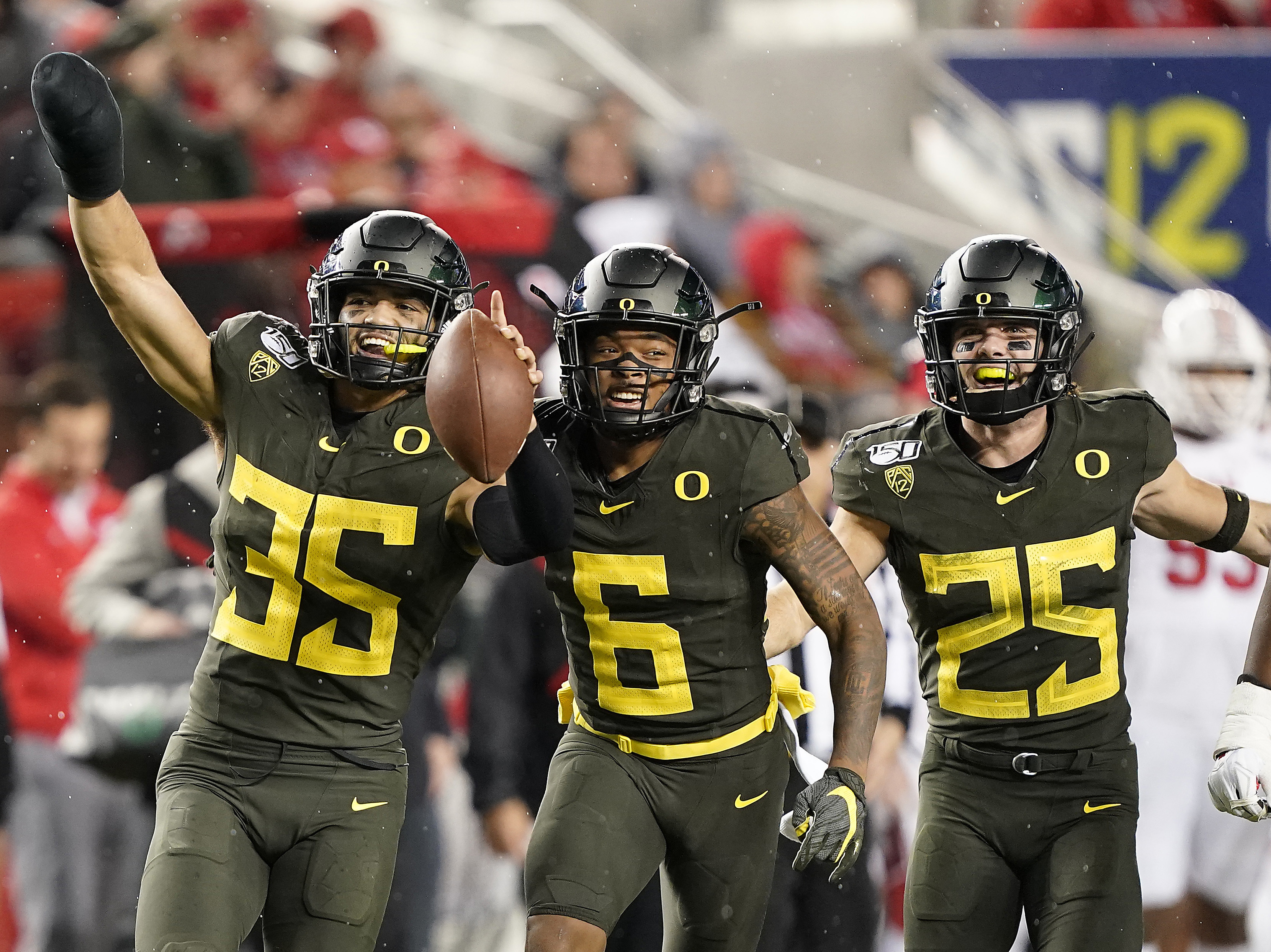 caption: University of Oregon are the current Pac-12 Champions, beating Stanford University in Dec. 2019.