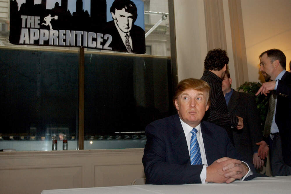caption: Donald Trump at the open auditions for the second season for his reality television show "The Apprentice" Thursday March 18, 2004 in New York. (Frank Franklin II/AP)