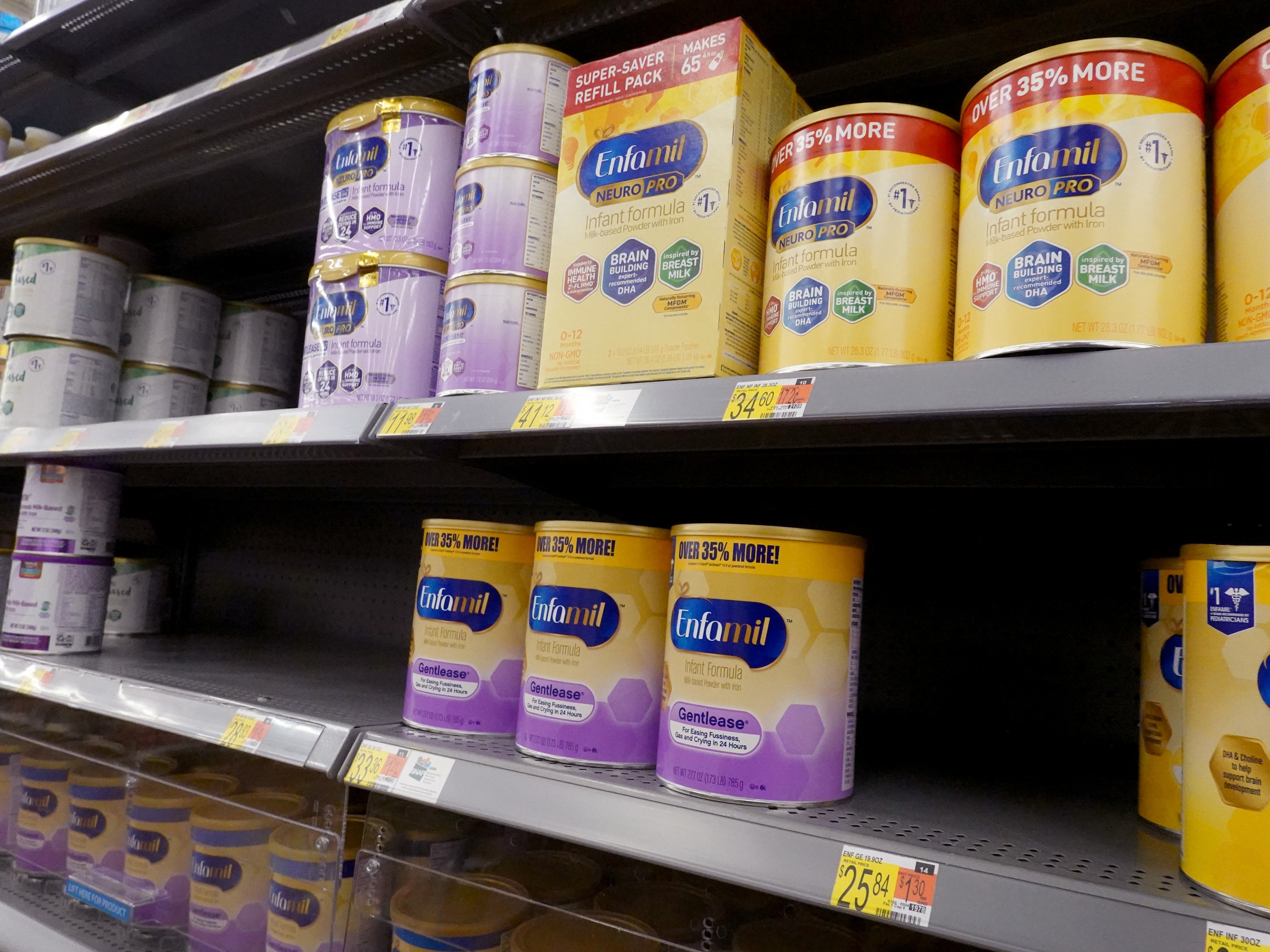 caption: Baby formula is offered for sale at a big-box store on Jan. 13 in Chicago. Baby formula has been in short supply in many stores around the U.S. for several months.