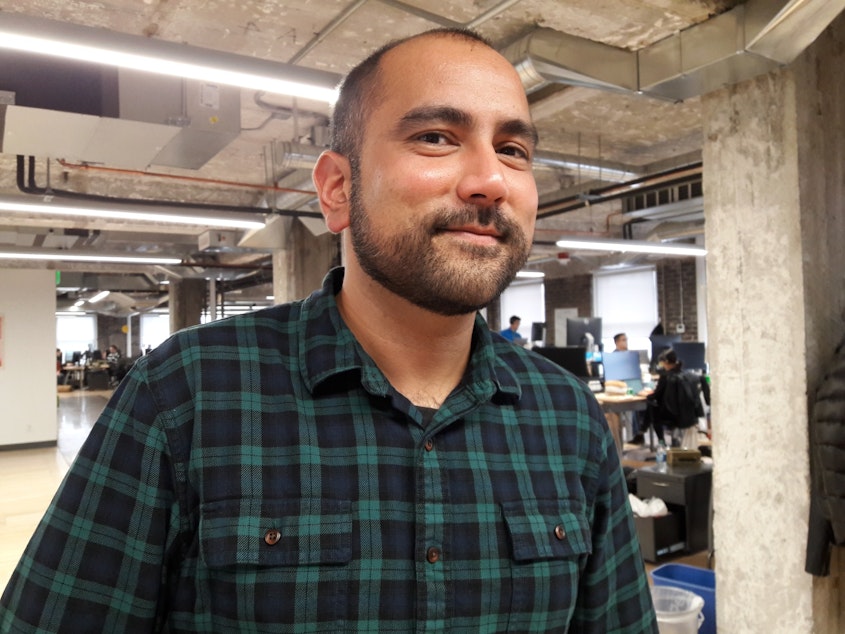 caption: Daryn Nakhuda at Mighty AI, a startup in downtown Seattle