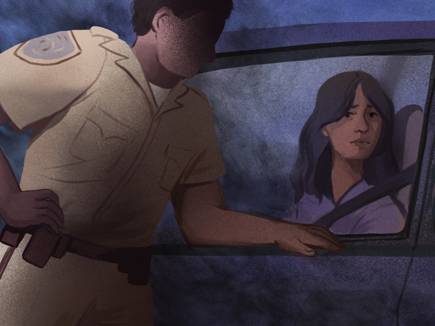 caption: KQED and NPR analyzed 103 sexual misconduct cases from different law enforcement departments across the state. "He knew exactly what he was doing," one victim said of their encounter.
