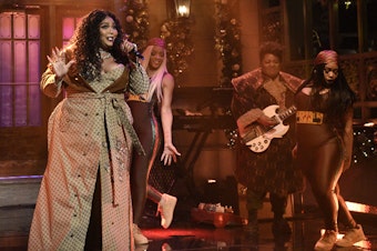 Lizzo performs on Saturday Night Live on Saturday, Dec. 21, 2019.