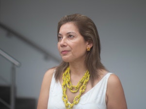 caption: Marianne Menjivar heads the International Rescue Committee's Colombia office. She says Venezuela's crisis has made family planning impossible.