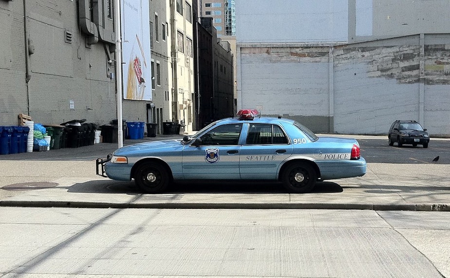 caption: File photo of Seattle police vehicle