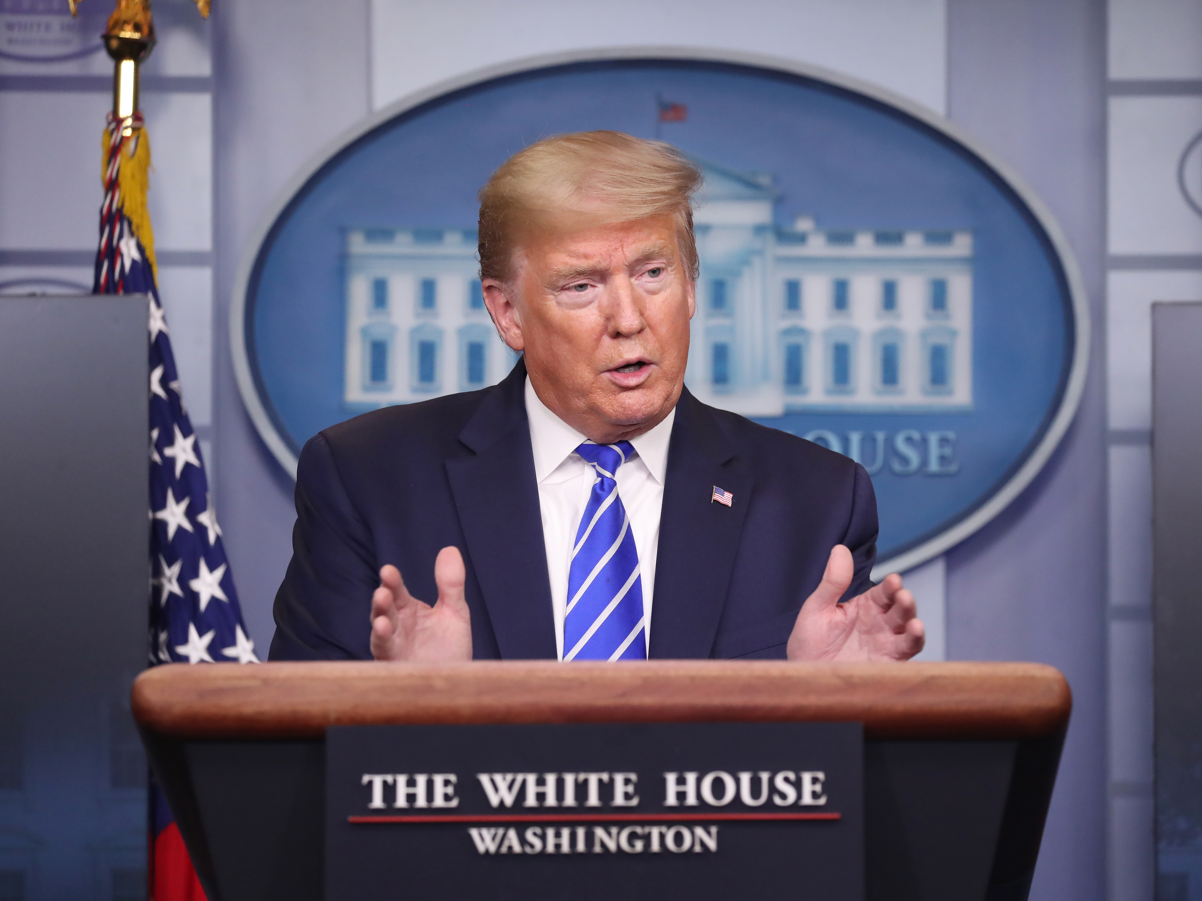 caption: President Trump's handling of the coronavirus pandemic and the economic collapse has shaken voters' confidence in him, with the percentage of undecided voters more than doubling in the last two weeks.