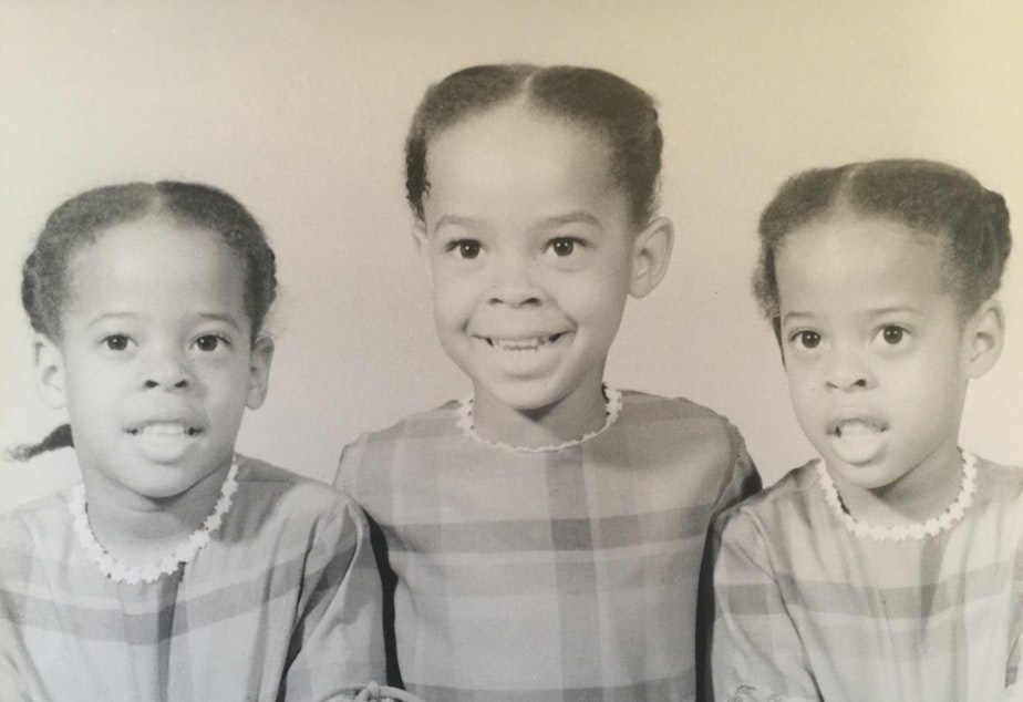 caption: (L-R) Laurie, Natalie and Leslie Coaston. (1966)