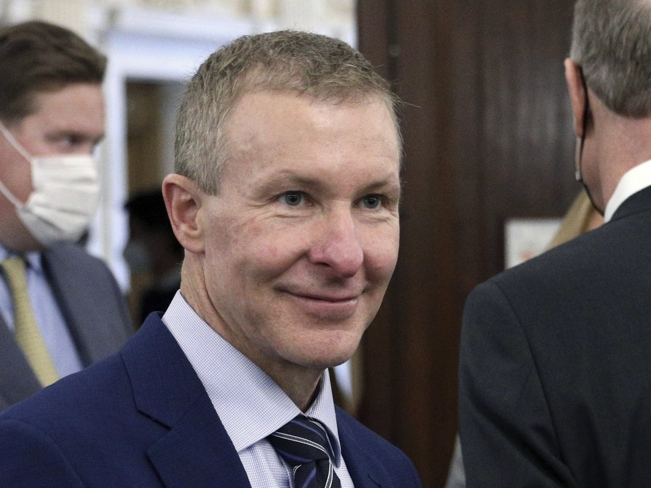 caption: Scott Kirby, CEO of United Airlines, says that a slew of recent incidents ranging from a panel that fell off a plane to another jet losing a wheel on takeoff will cause the airline to review its safety training for employees.