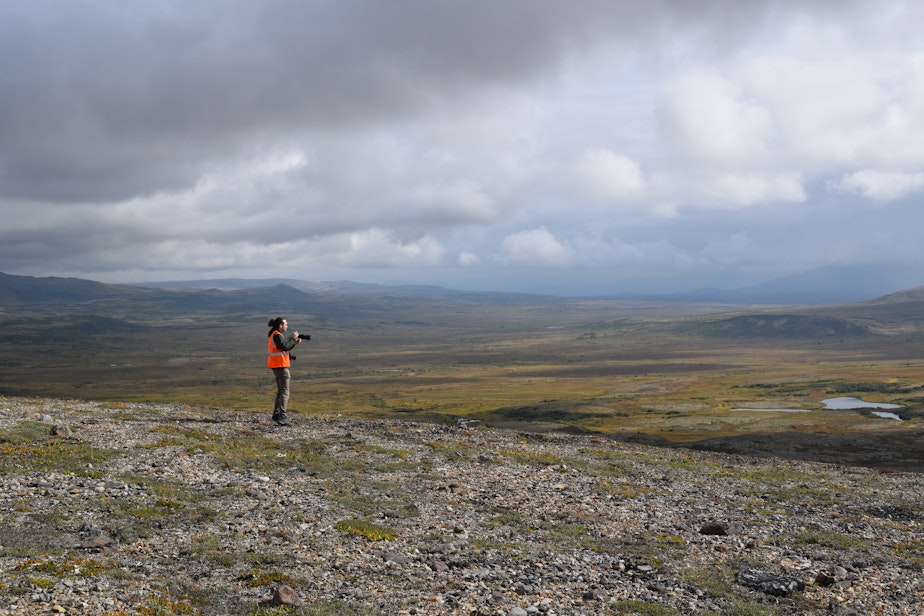 caption: Photojournalist Alex Milan Tracy at the site of the proposed Pebble mine in southwestern Alaska