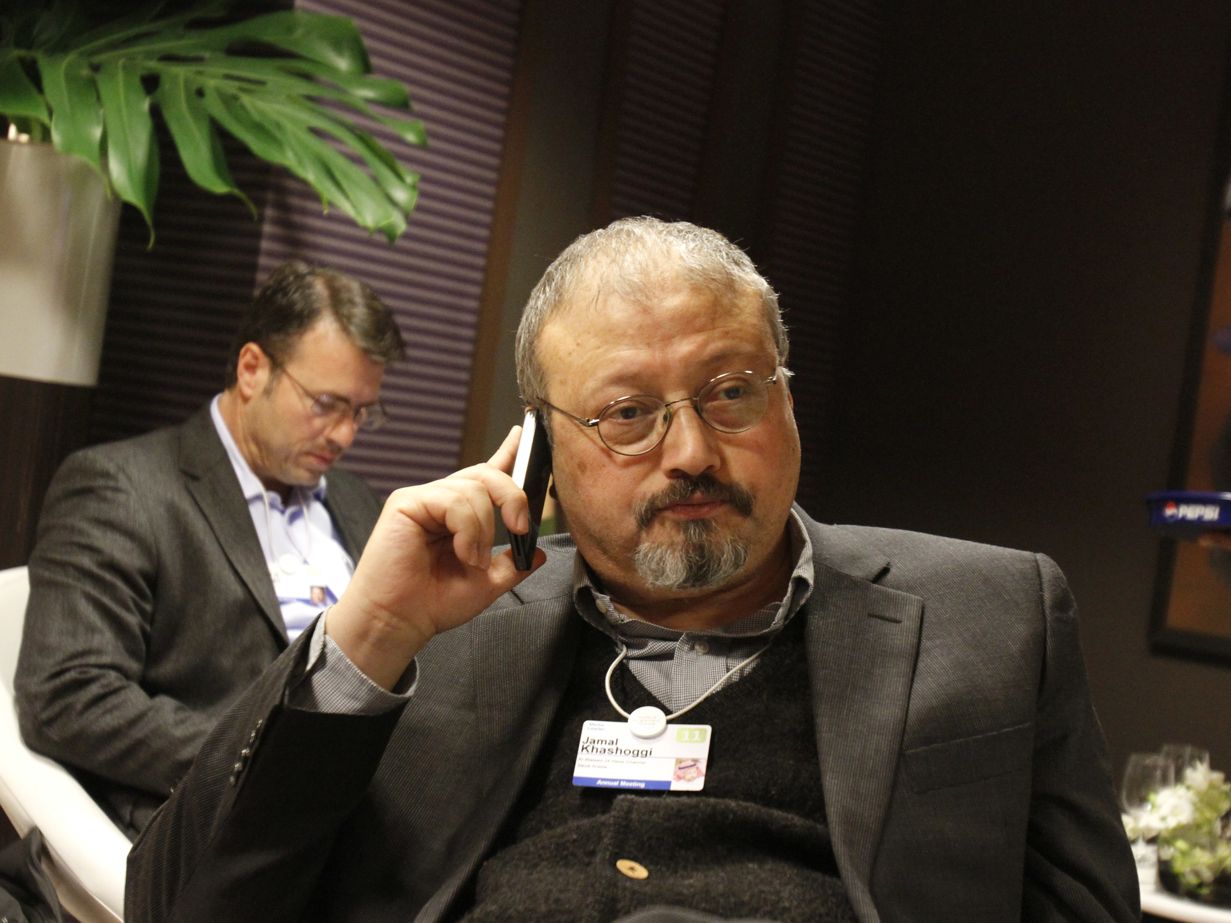 caption: Saudi Arabian journalist Jamal Khashoggi is shown at the World Economic Forum in Davos, Switzerland, in 2011. Khashoggi, who Saudi officials say died in their consulate in Istanbul, had a complicated relationship with Saudi Arabia's royal family. At various times in his career, he worked for the Saudi leadership, and at other times he was a critic.